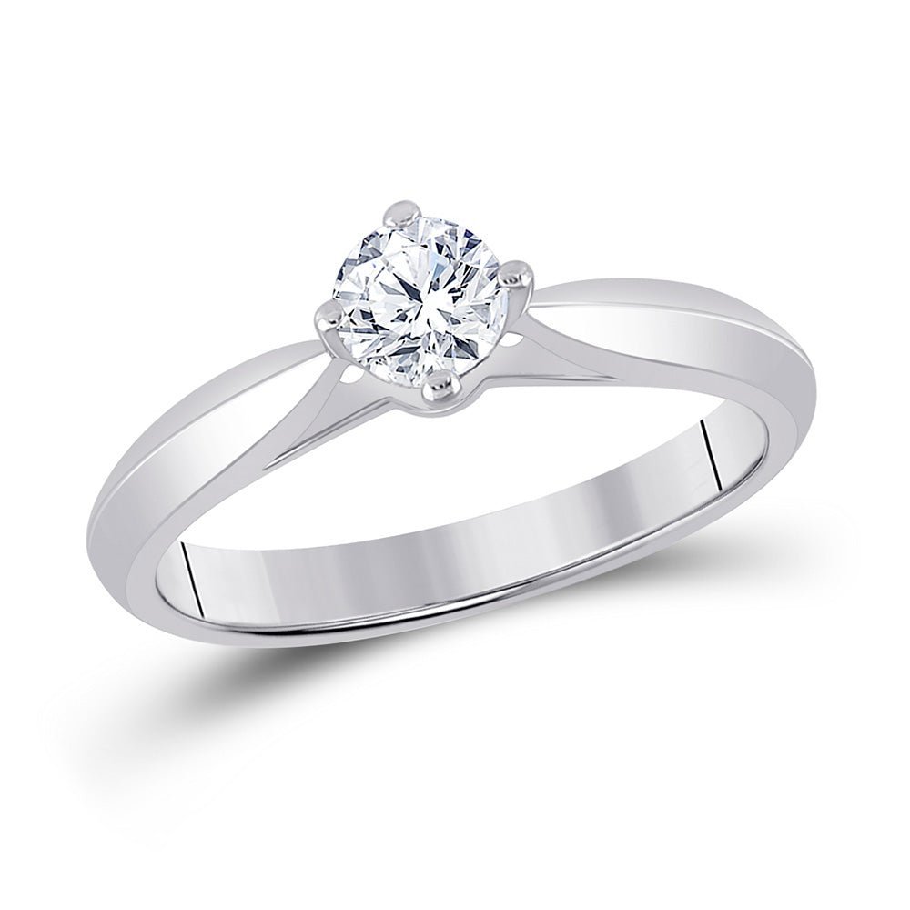 14kt White Gold Radiant Love Diamond Solitaire Bridal Wedding Engagement Ring 1/2 Cttw - Splendid Jewellery