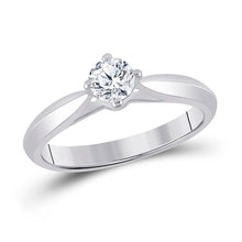 Load image into Gallery viewer, 14kt White Gold Radiant Love Diamond Solitaire Bridal Wedding Engagement Ring 1/2 Cttw - Splendid Jewellery