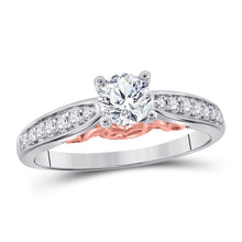 Load image into Gallery viewer, 14kt White Gold Radiant Love Diamond Solitaire Bridal Wedding Engagement Ring - Splendid Jewellery