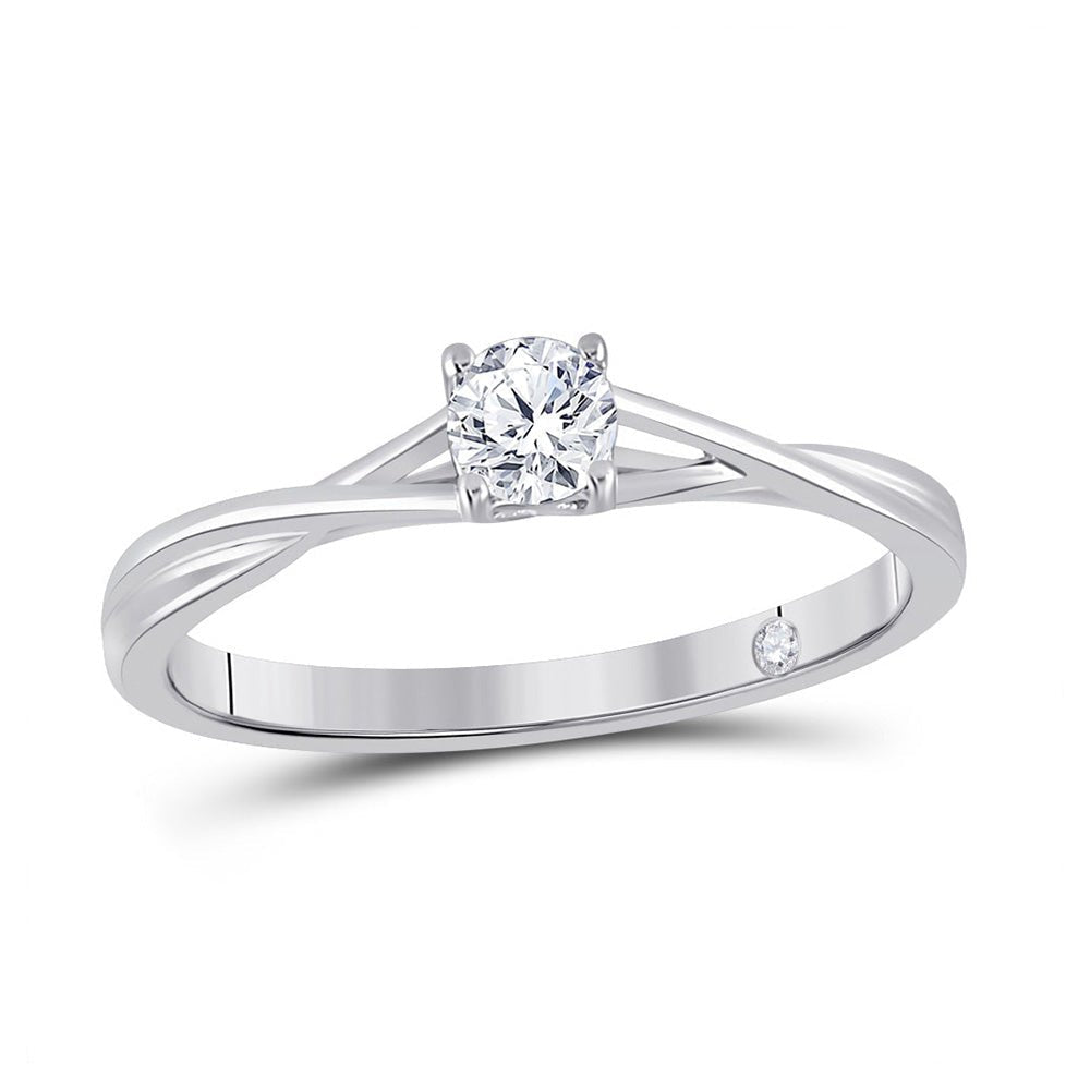 14kt White Gold Radiant Love Diamond Solitaire Bridal Wedding Engagement Ring - Splendid Jewellery