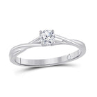 14kt White Gold Radiant Love Diamond Solitaire Bridal Wedding Engagement Ring - Splendid Jewellery