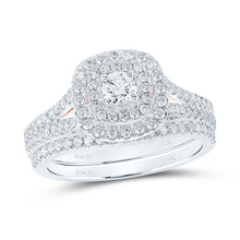 Load image into Gallery viewer, 14kt White Gold Radiant Sparkle Bridal Wedding Ring Band Set - Splendid Jewellery
