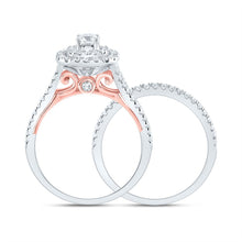 Load image into Gallery viewer, 14kt White Gold Radiant Sparkle Bridal Wedding Ring Band Set - Splendid Jewellery