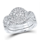14kt White Gold Radiant Sparkle Bridal Wedding Ring Band Set - Splendid Jewellery