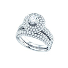 14kt White Gold Round Diamond Elegance Bridal Wedding Ring Set - Splendid Jewellery