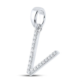 14kt White Gold Round Diamond Initial Pendant - A Captivating Symbol of Love and Individuality - Splendid Jewellery