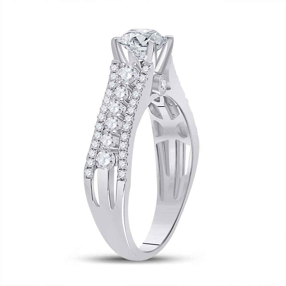 14kt White Gold Round Diamond Solitaire Bridal Wedding Engagement Ring 1 - 1/3 Cttw | Radiant Love Collection - Splendid Jewellery