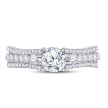 Load image into Gallery viewer, 14kt White Gold Round Diamond Solitaire Bridal Wedding Engagement Ring 1-1/3 Cttw - Front View