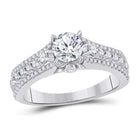 14kt White Gold Round Diamond Solitaire Bridal Wedding Engagement Ring 1-1/3 Cttw - Top View
