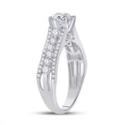 14kt White Gold Round Diamond Solitaire Bridal Wedding Engagement Ring 1-1/3 Cttw - Second Side View