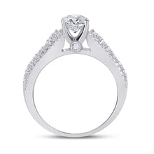 Load image into Gallery viewer, 14kt White Gold Round Diamond Solitaire Bridal Wedding Engagement Ring 1-1/3 Cttw - Side View