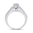 14kt White Gold Round Diamond Solitaire Bridal Wedding Engagement Ring 1-1/3 Cttw - Side View