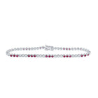 14kt White Gold Ruby and Diamond Tennis Bracelet - 2.5 Carat Total Weight - Splendid Jewellery
