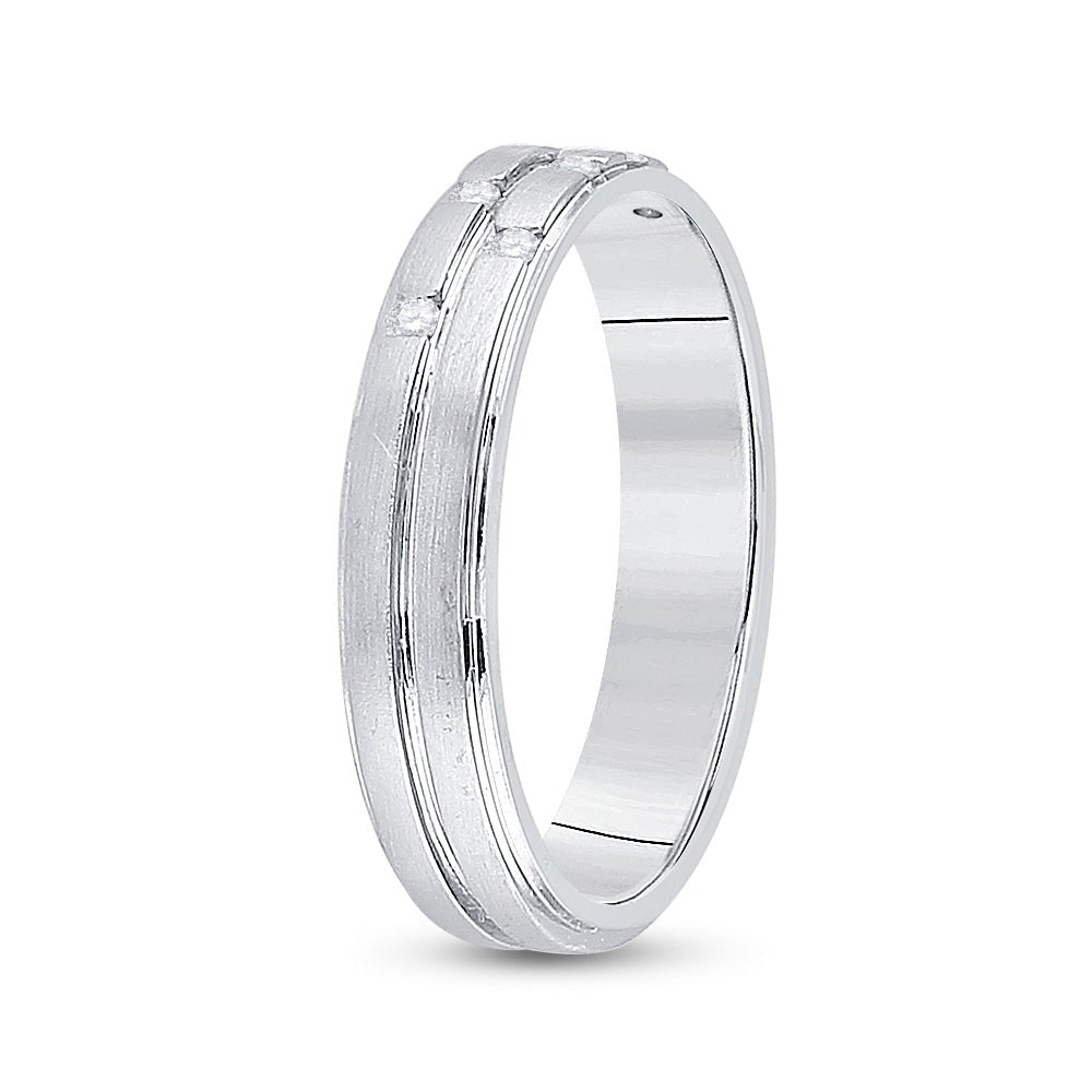 14kt White Gold Scattered Diamond Elegance Band - Splendid Jewellery