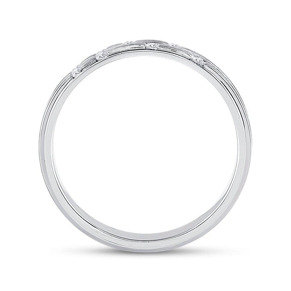 14kt White Gold Scattered Diamond Elegance Band - Splendid Jewellery