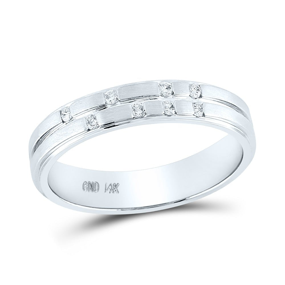 14kt White Gold Scattered Diamond Elegance Band - Splendid Jewellery