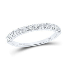 Load image into Gallery viewer, 14kt White Gold Sparkling Diamond Band: A Timeless Symbol of Elegance and Style - Top View