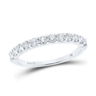 14kt White Gold Sparkling Diamond Band: A Timeless Symbol of Elegance and Style - Top View