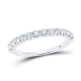 14kt White Gold Sparkling Diamond Band: A Timeless Symbol of Elegance and Style - Top View