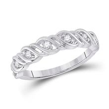 Load image into Gallery viewer, 14kt White Gold Sparkling Diamond Band Ring: A Timeless Masterpiece of Elegance - Top View