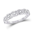 14kt White Gold Sparkling Diamond Band Ring: A Timeless Masterpiece of Elegance - Top View