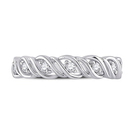 14kt White Gold Sparkling Diamond Band Ring: A Timeless Masterpiece of Elegance - Splendid Jewellery
