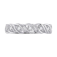 Load image into Gallery viewer, 14kt White Gold Sparkling Diamond Band Ring: A Timeless Masterpiece of Elegance - Front View