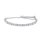 14kt White Gold Sparkling Diamond Bolo Bracelet - Exquisite Elegance - Splendid Jewellery