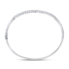 14kt White Gold Sparkling Diamond Bypass Bangle Bracelet - 1 Carat Total Weight - Splendid Jewellery