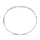 14kt White Gold Sparkling Diamond Bypass Bangle Bracelet - 1 Carat Total Weight - Splendid Jewellery