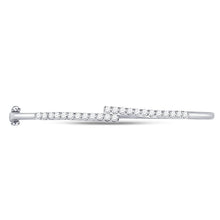 Load image into Gallery viewer, 14kt White Gold Sparkling Diamond Bypass Bangle Bracelet - 1 Carat Total Weight - Splendid Jewellery