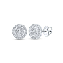 Load image into Gallery viewer, 14kt White Gold Sparkling Diamond Circle Earrings: A Timeless Symbol of Elegance and Brilliance - Splendid Jewellery