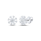 14kt White Gold Sparkling Diamond Cluster Earrings - Splendid Jewellery