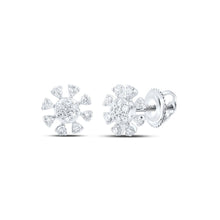 Load image into Gallery viewer, 14kt White Gold Sparkling Diamond Cluster Earrings - Splendid Jewellery