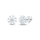 14kt White Gold Sparkling Diamond Cluster Earrings - Splendid Jewellery