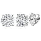 14kt White Gold Sparkling Diamond Cluster Earrings - Splendid Jewellery