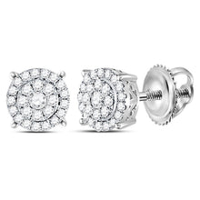 Load image into Gallery viewer, 14kt White Gold Sparkling Diamond Cluster Earrings - Splendid Jewellery
