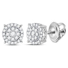 14kt White Gold Sparkling Diamond Cluster Earrings - Splendid Jewellery