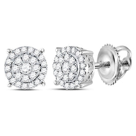 14kt White Gold Sparkling Diamond Cluster Earrings - Splendid Jewellery
