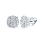 14kt White Gold Sparkling Diamond Cluster Earrings - Splendid Jewellery