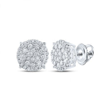 Load image into Gallery viewer, 14kt White Gold Sparkling Diamond Cluster Earrings - Splendid Jewellery