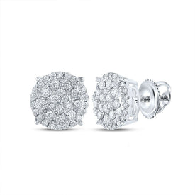14kt White Gold Sparkling Diamond Cluster Earrings - Splendid Jewellery