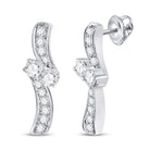 14kt White Gold Sparkling Diamond Duo Earrings - Splendid Jewellery