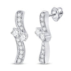 14kt White Gold Sparkling Diamond Duo Earrings - Splendid Jewellery