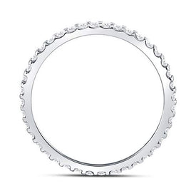 14kt White Gold Sparkling Diamond Eternity Wedding Band - Top View