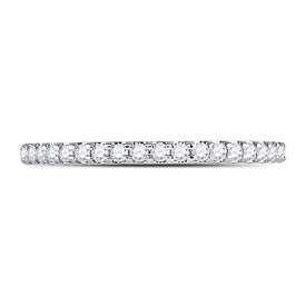 14kt White Gold Sparkling Diamond Eternity Wedding Band - Front View