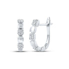 14kt White Gold Sparkling Diamond Hoop Earrings - Splendid Jewellery