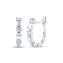 Load image into Gallery viewer, 14kt White Gold Sparkling Diamond Hoop Earrings - Splendid Jewellery