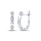 14kt White Gold Sparkling Diamond Hoop Earrings - Splendid Jewellery