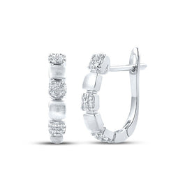 14kt White Gold Sparkling Diamond Hoop Earrings - Splendid Jewellery